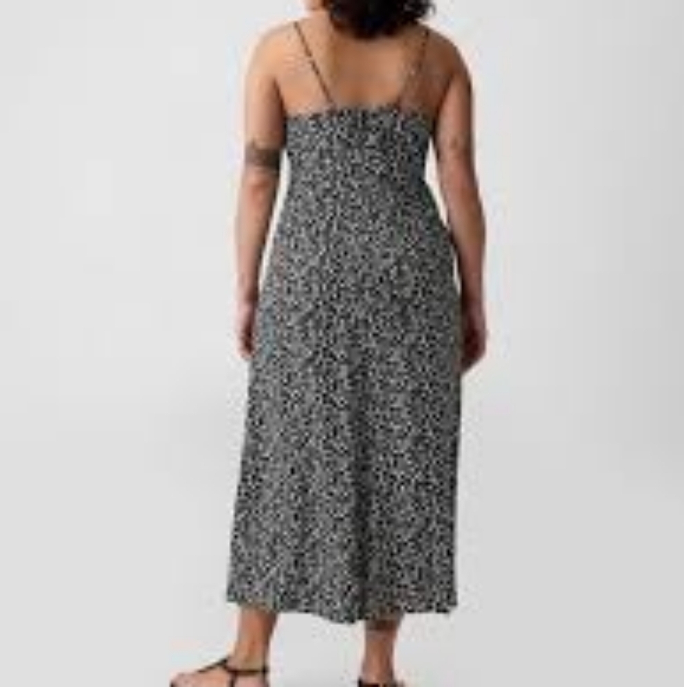 GAP Ruched Slip Midi Dress L Large - Picture 4 of 6